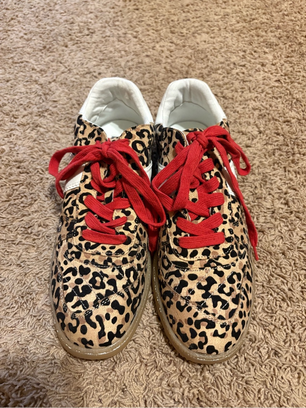 MIA Leopard-Print Sneakers with Red Laces
